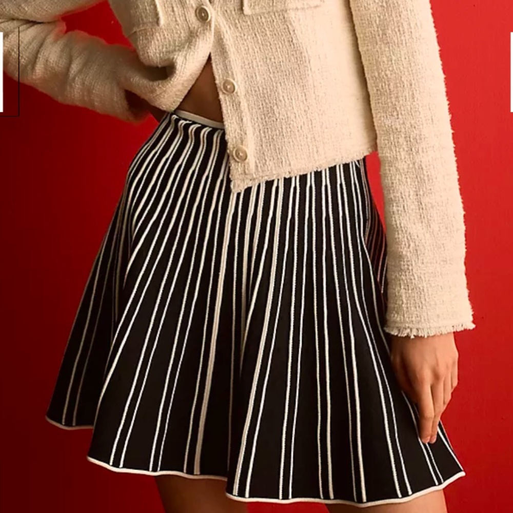 Anthropologie Maeve Striped Sweater Skirt Size Large